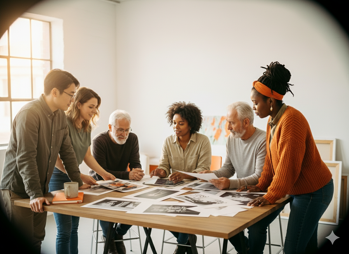 Artists giving supportive critiques